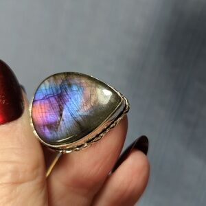 Purple Flash Labradorite Pendant